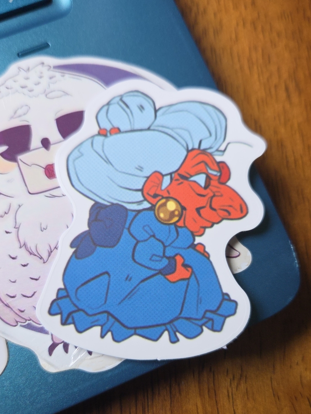 Blue Granny Witch Decorative Sticker - Unbranded
